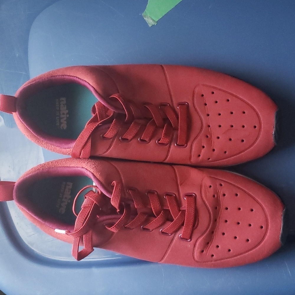 Native red sneakers size 7 women's